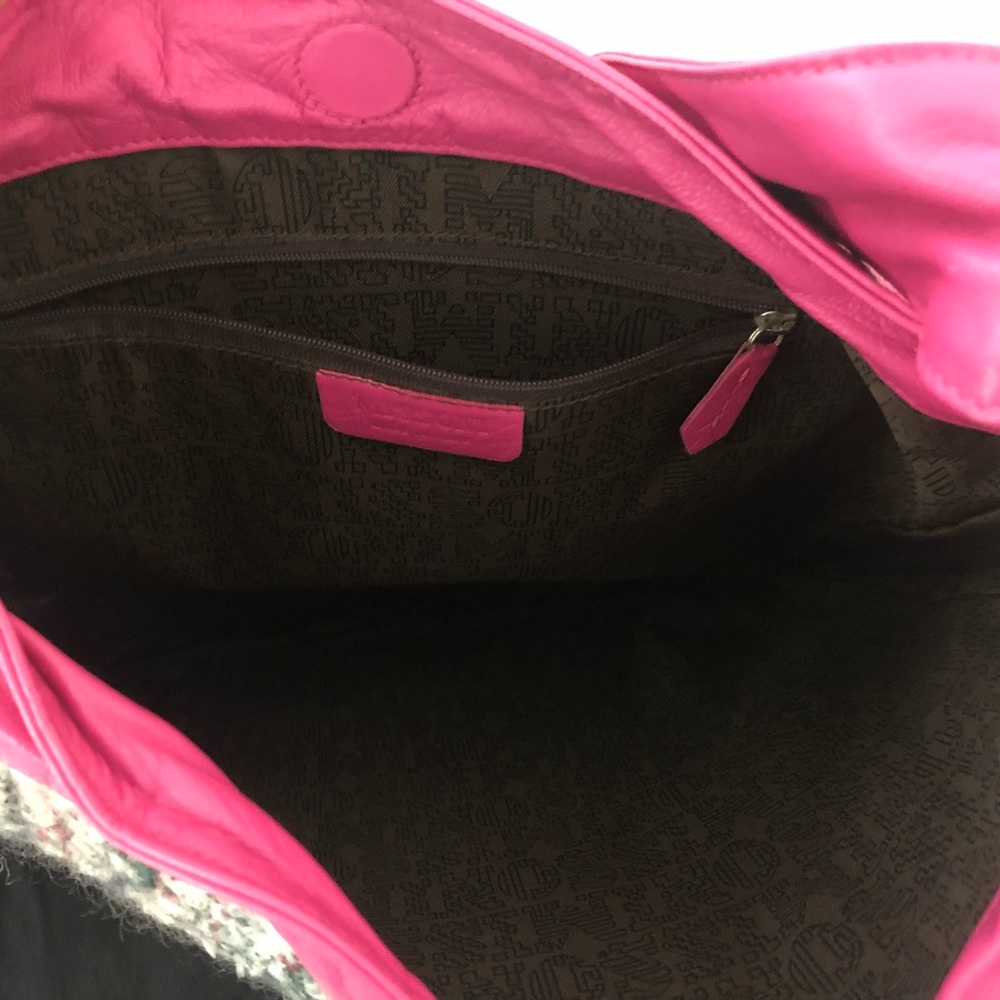 Missoni leather & wool bag. Pink, black, grey wool pattern, excellent condition - Picture 6 of 6
